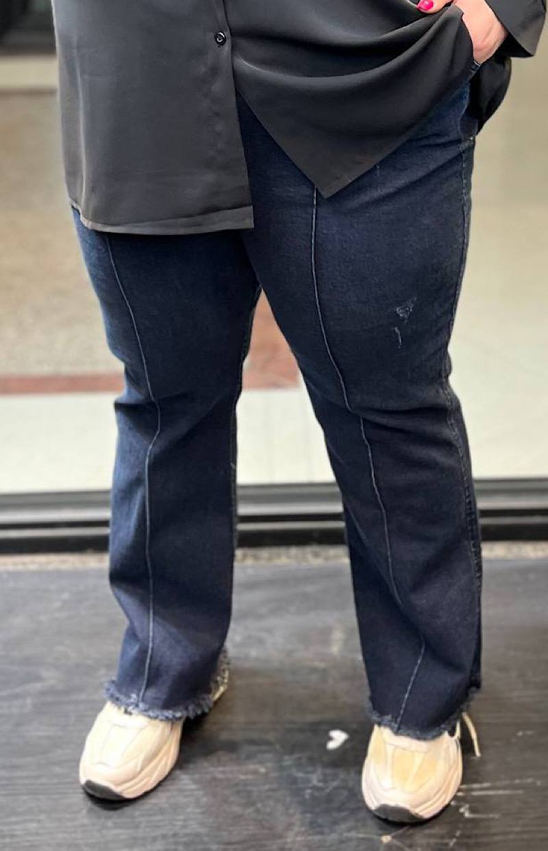 شلوار سایزبزرگ جین راسته نیش دوزی کد 157