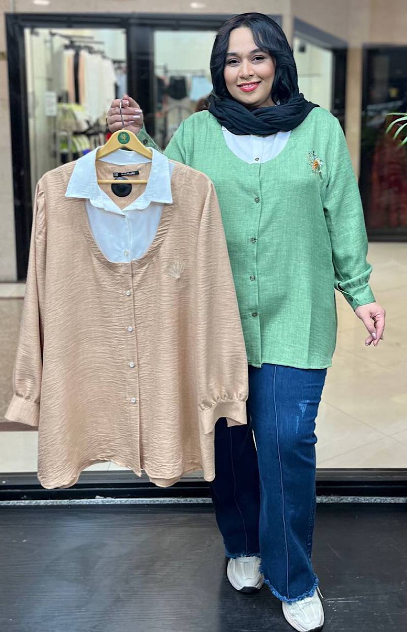 شومیز یقه سفید خوشه گندم کد 139