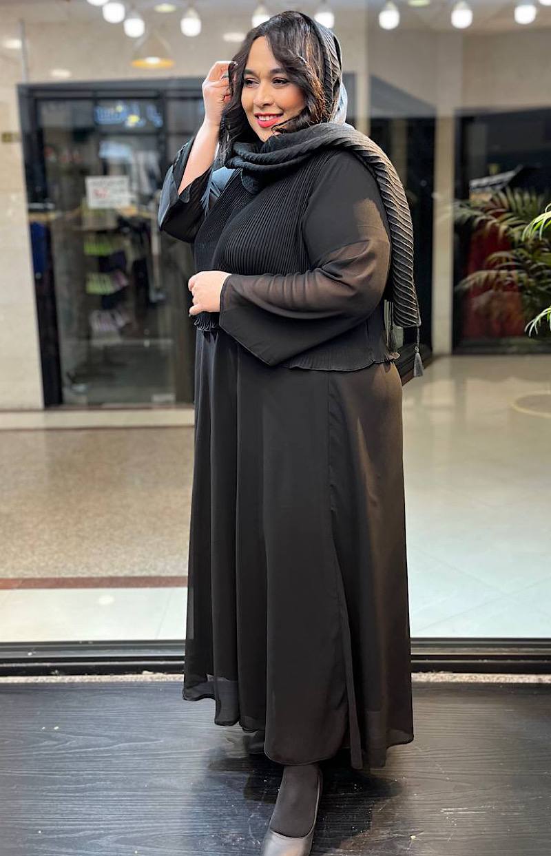 پیراهن سایزبزرگ حریر پلیسه کد 158