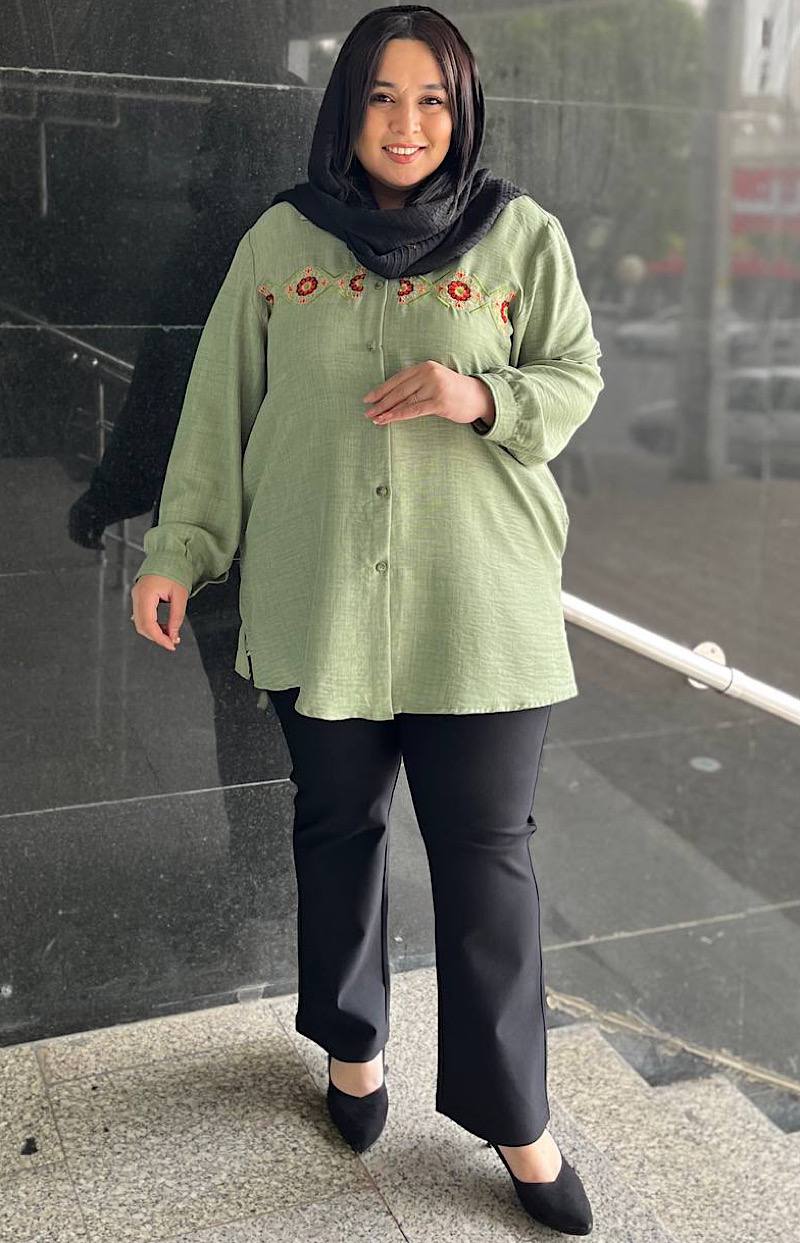 شومیز مانتویی سایزبزرگ شانتون کد 171