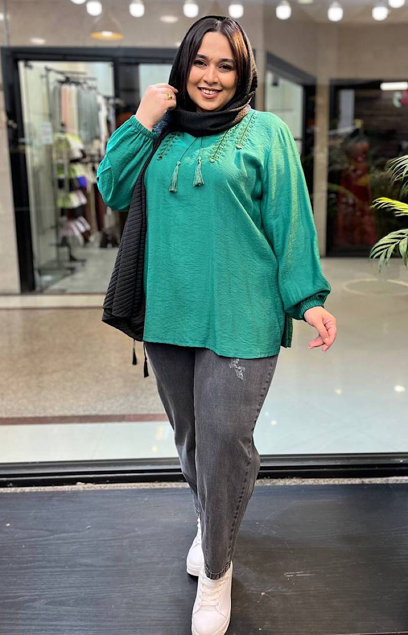 شومیزسایزبزرگ اشکی جلو بسته کد 174