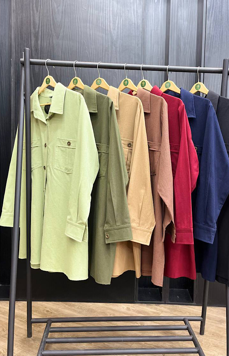 شومیز مانتویی لینن سایزبزرگ کد 194