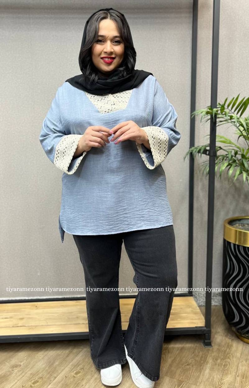 شومیز سایزبزرگ قلاب بافی کد 212