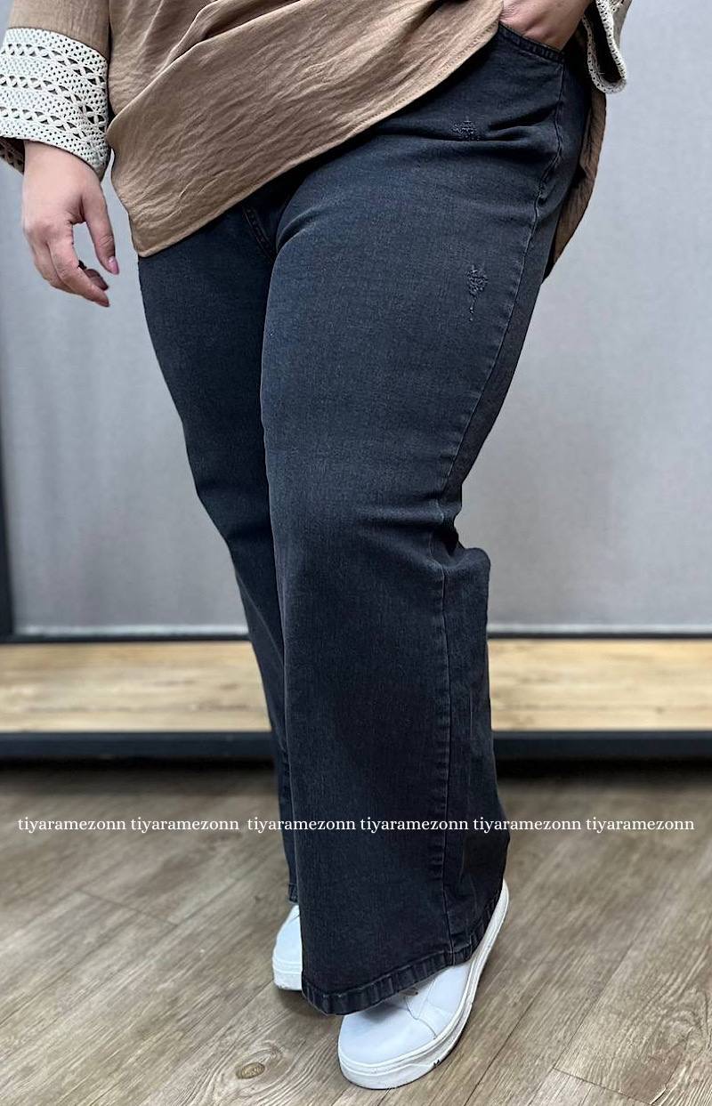 شلوار سایزبزرگ جین دمپا ذغالی کد213