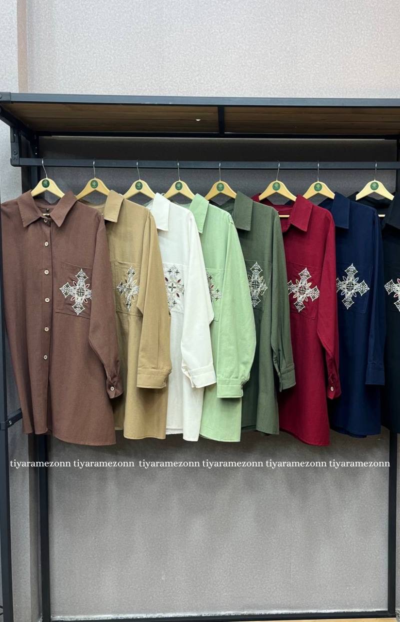 شومیزمانتویی سایزبزرگ گلدوزی سنتی کد 219