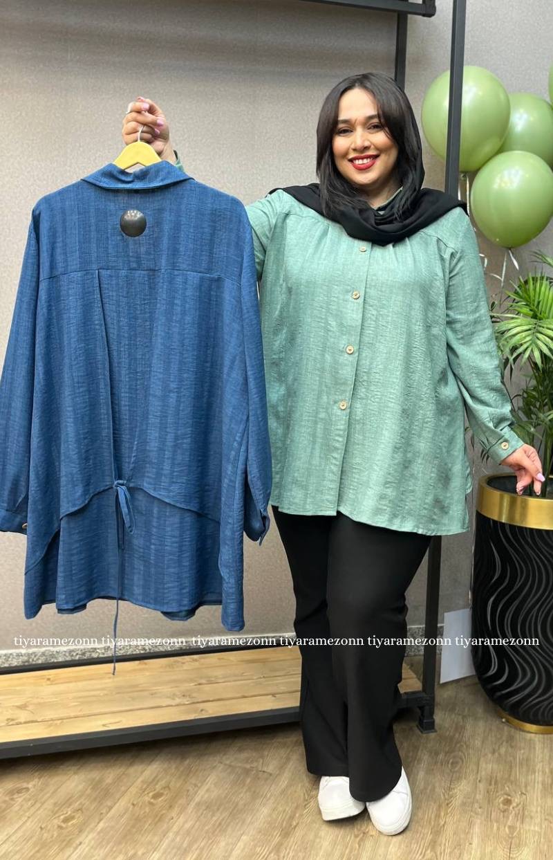 شومیز سایزبزرگ پشت گره کد 235