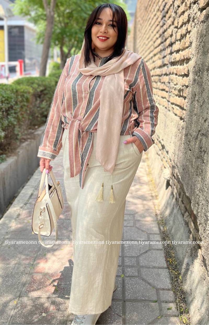 شومیز سایز بزرگ جلو گره کد 236