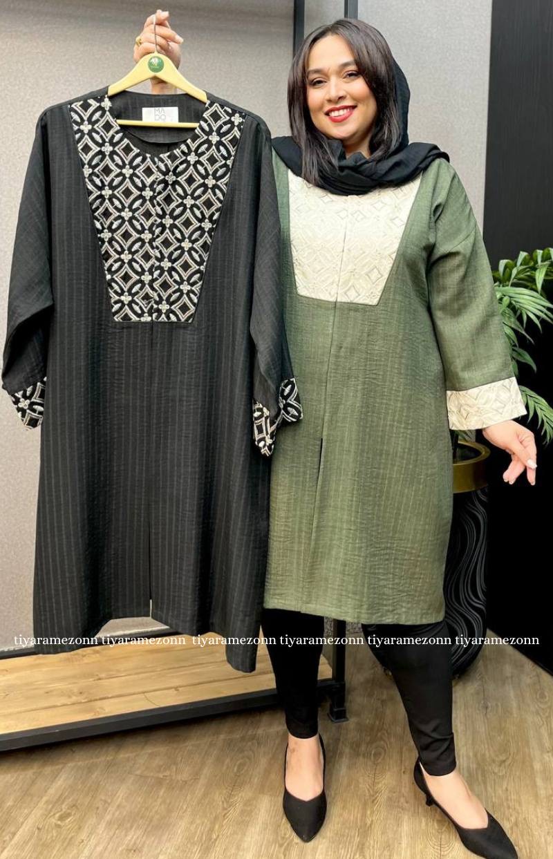 مانتوسایزبزرگ کیمونو سوزن دوزی  کد 205