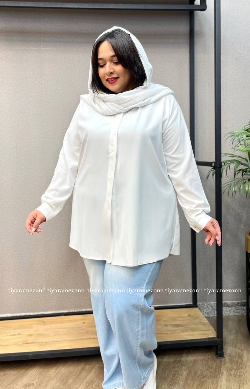 شومیز سایزبزرگ زیتون کد 247