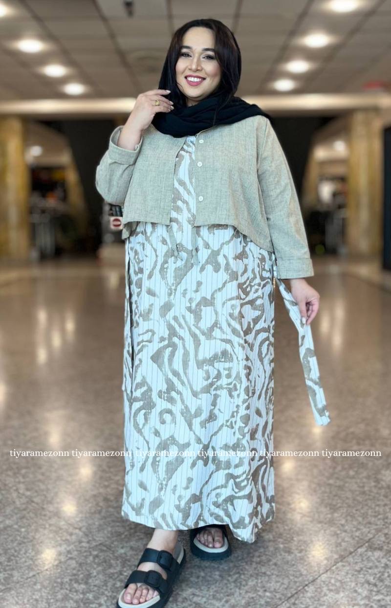 ست شومیز سارافون سایز بزرگ طرح پلنگی کد 265