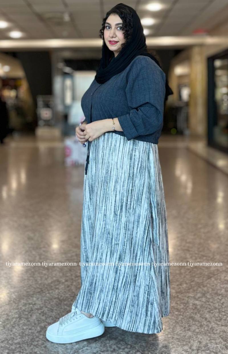 ست شومیز سارافون سایز بزرگ طرح ابشاری کد 266