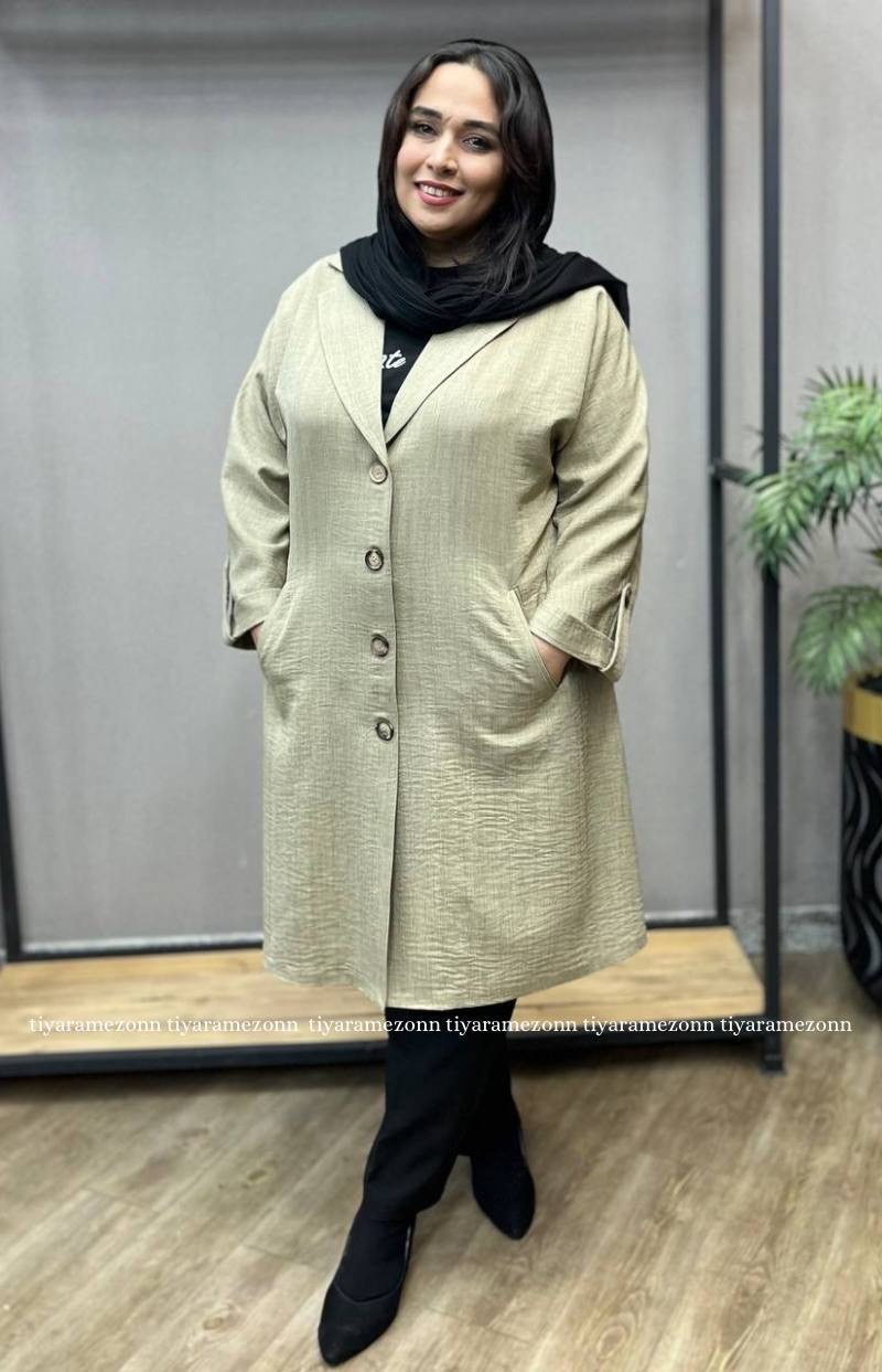 مانتو کیمونو سایزبزرگ کراش یقه انگلیسی کد283