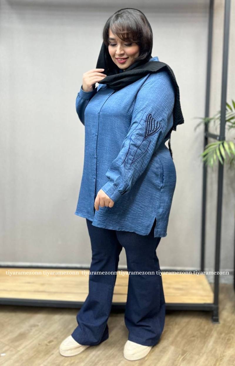 شومیز سایزبزرگ پولک الماسی کد 292