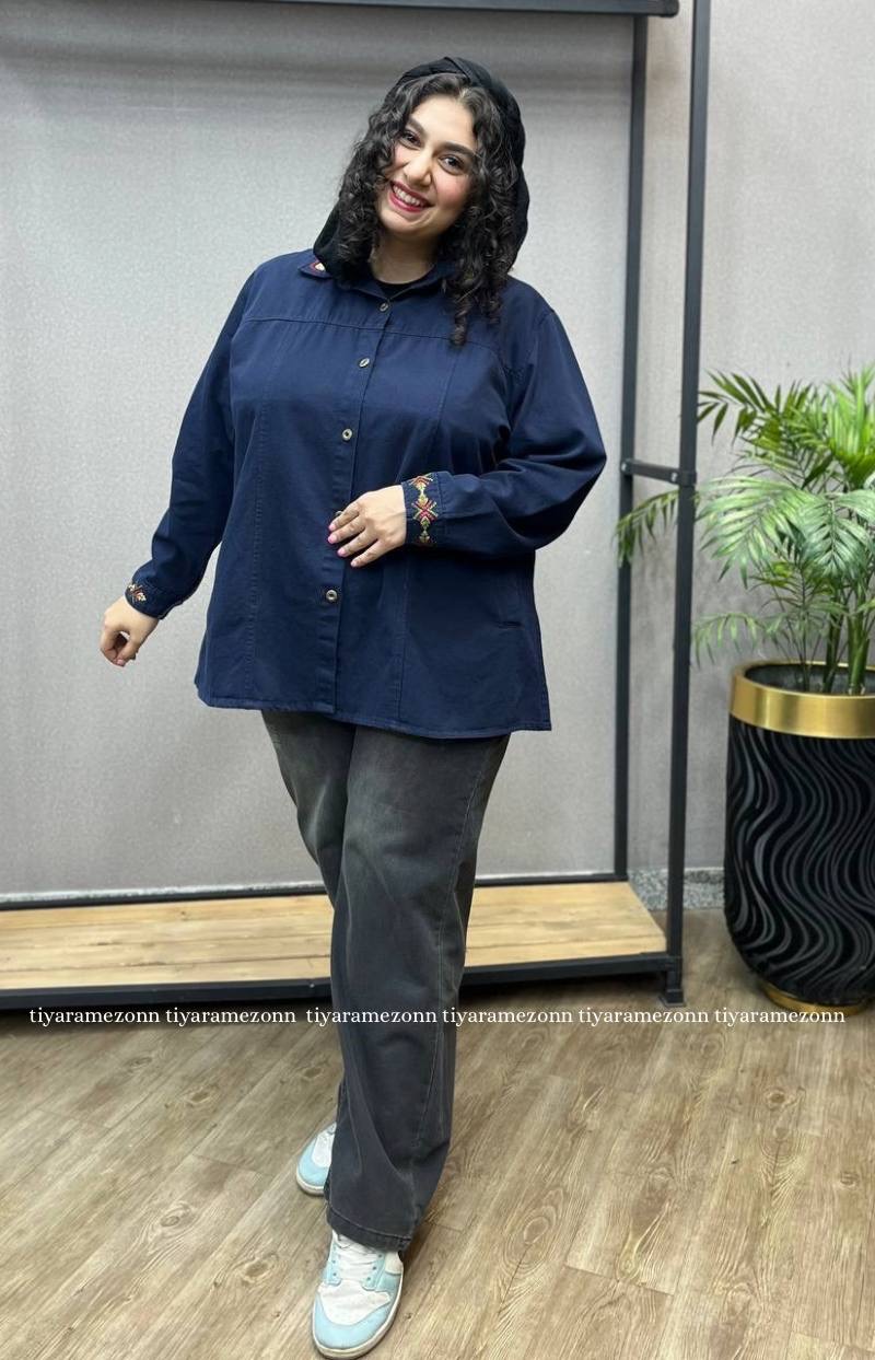 کت سایزبزرگ کتان  کد 297