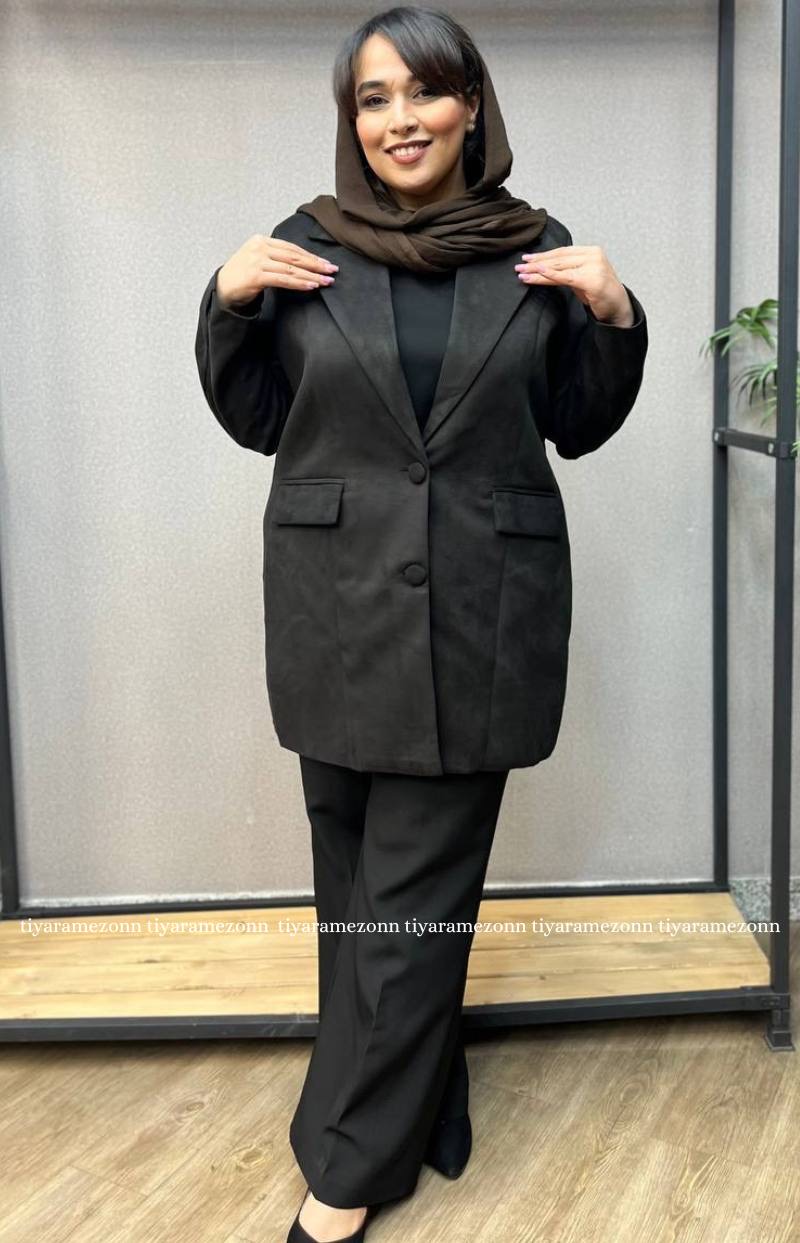 کت سوییت سایزبزرگ یقه انگلیسی کد 306