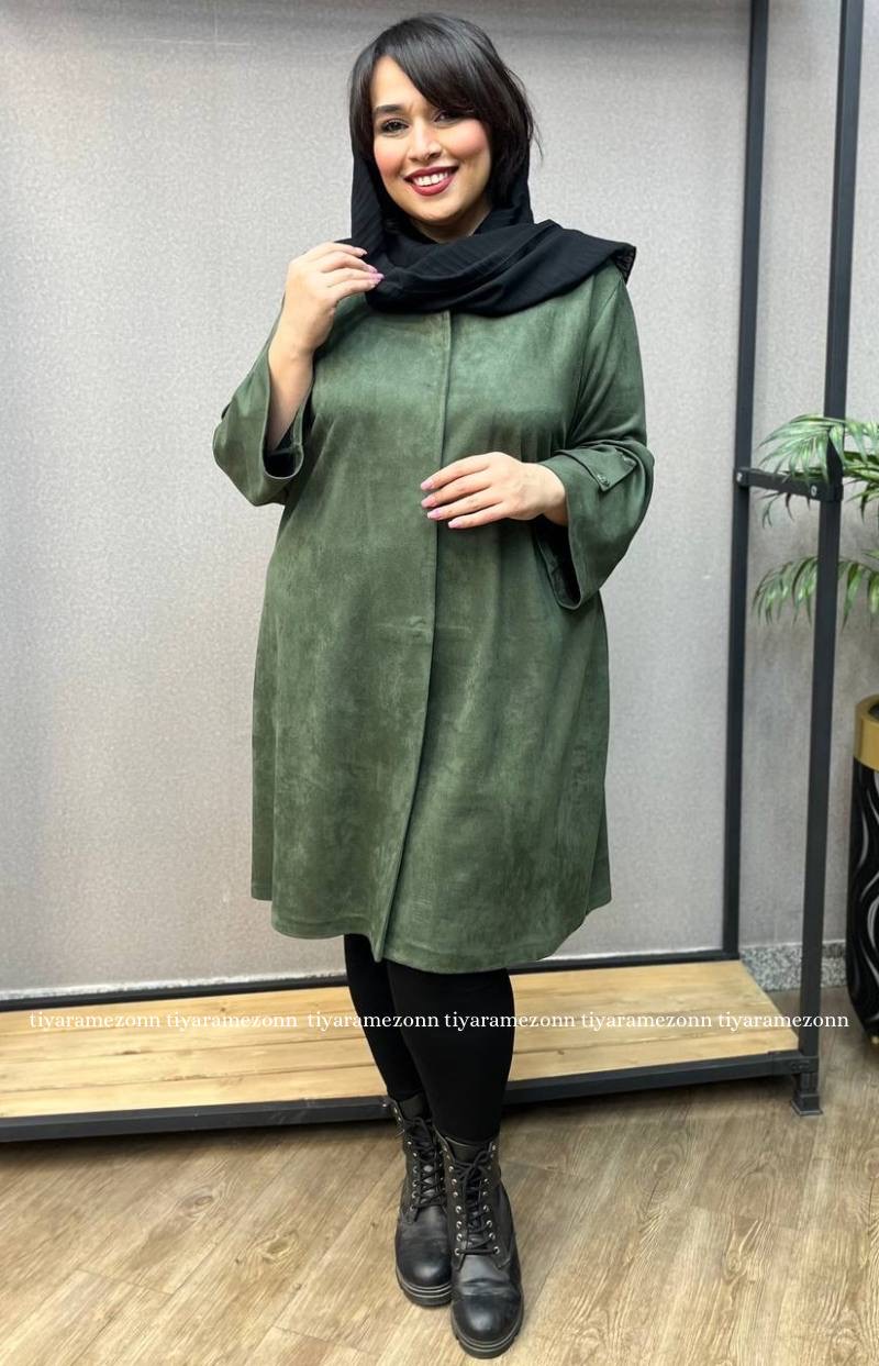 مانتو سایز بزرگ پاییزه مدل نلا  کد 302