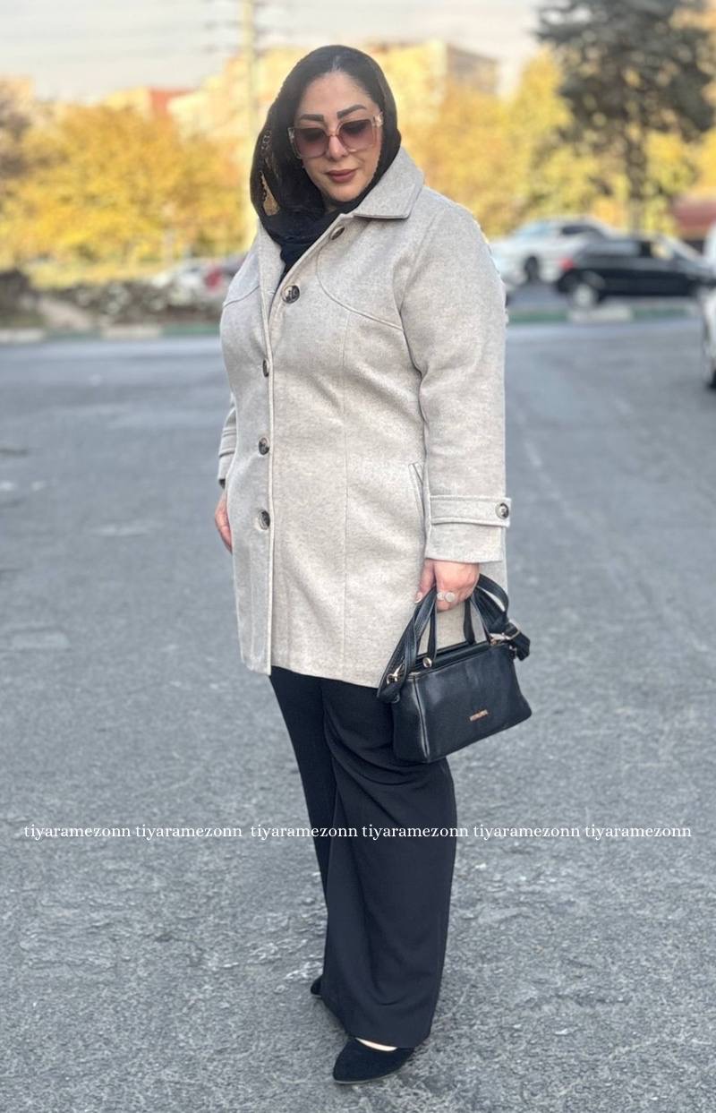 پالتو فوتر سایزبزرگ  مدل یقه شکاری کد 358