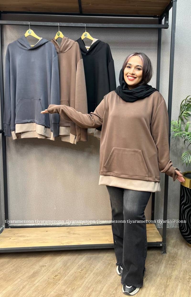 هودی سایزبزرگ مدل فینگر دار کد 359