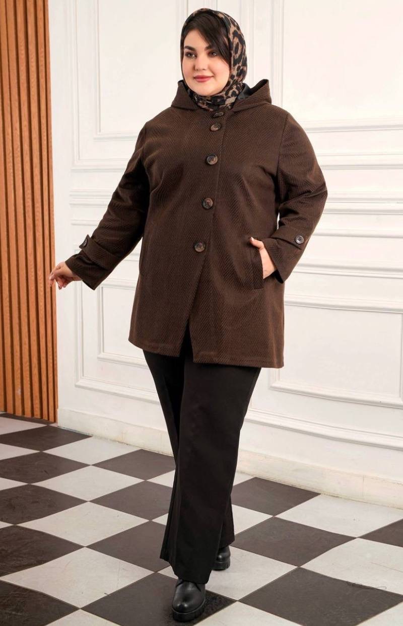 پالتو زنانه سایزبزرگ  مدل جناقی  کد 376