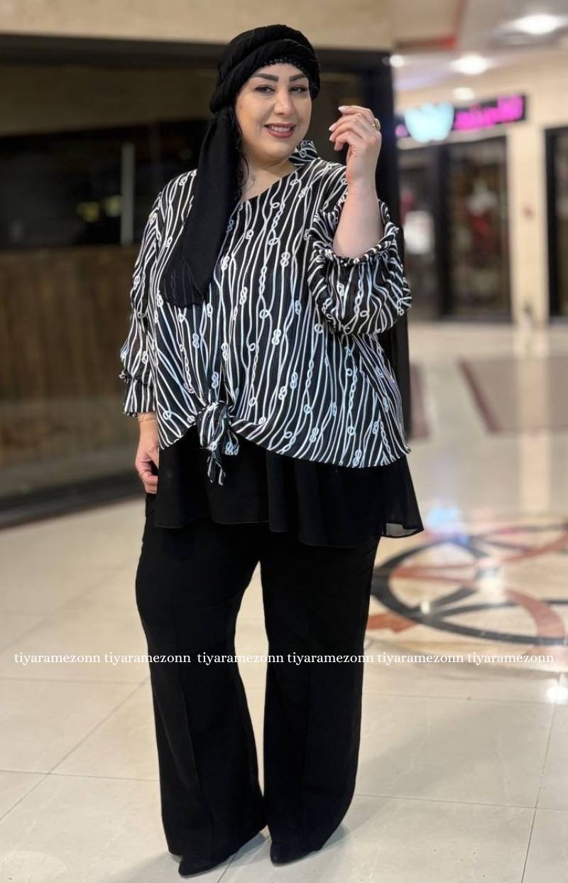 شومیز سایزبزرگ مدل برلیان 384