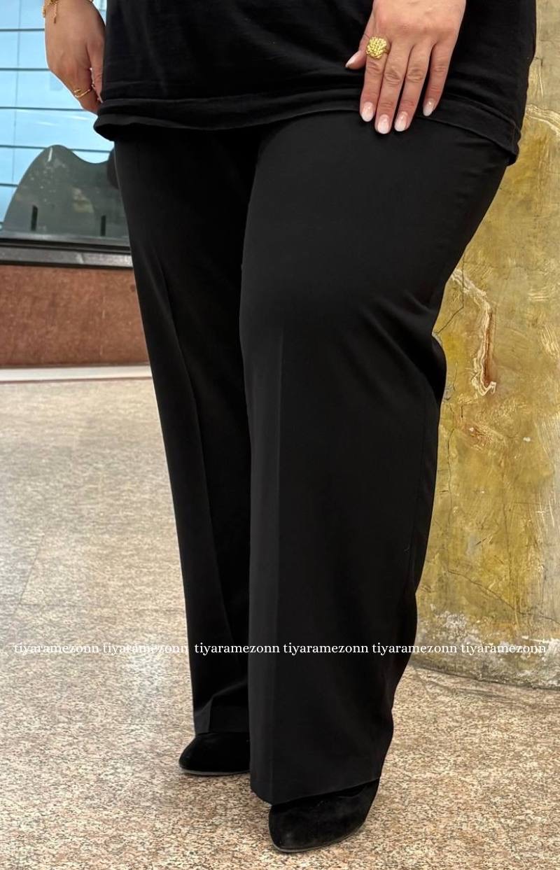 شلوار سایز بزرگ راسته مدل کتان کد 386