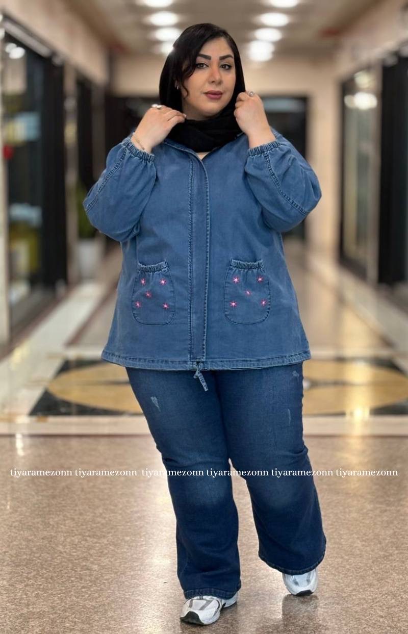 کاپشن جین سایز بزرگ  کد 313