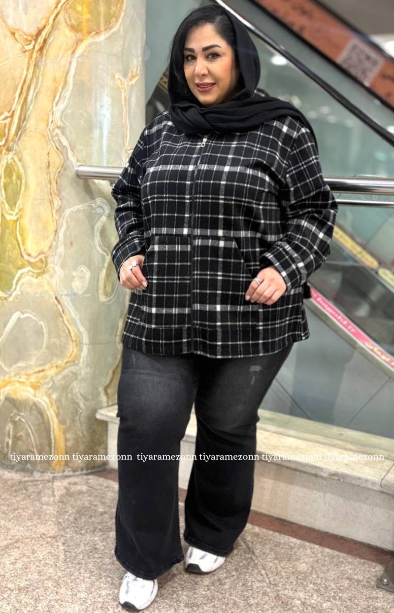 سویشرت سایز بزرگ مدل فوتر چهارخونه کد 381