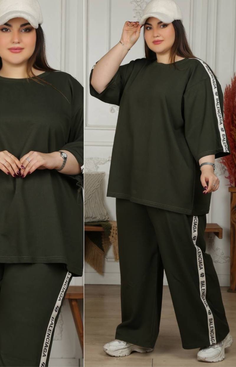 ست تیشرت شلوار سایزبزرگ مدل بالنسیاگا کد 403