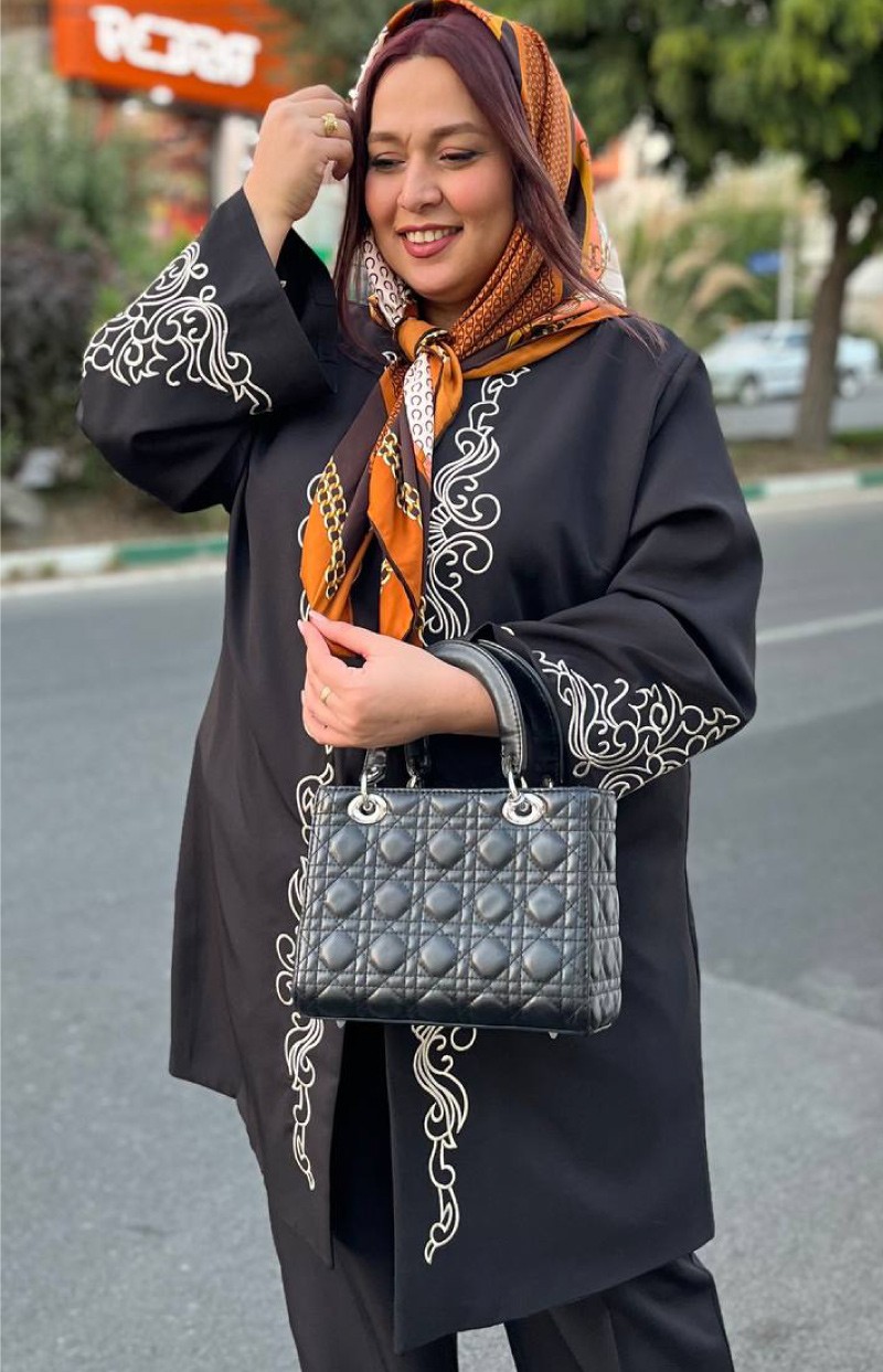 مانتو مازراتی گلدوزی شده زنانه کد 025