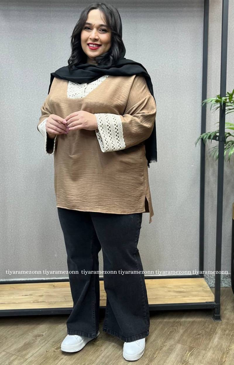 شومیز سایزبزرگ قلاب بافی کد 212