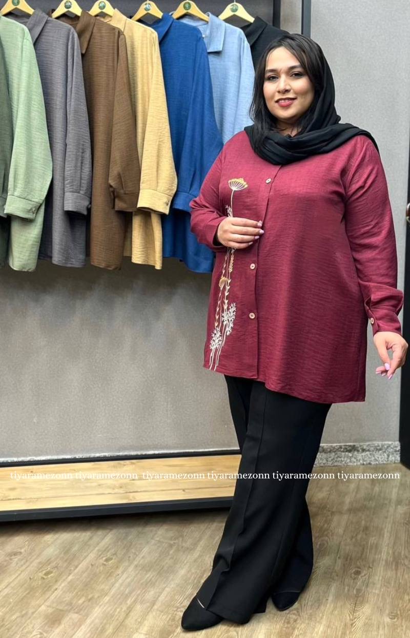 شومیزسایزبزرگ بغل گلدوزی قاصدک کد 218