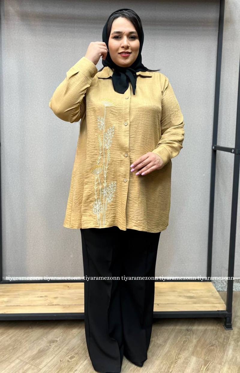 شومیزسایزبزرگ بغل گلدوزی قاصدک کد 218