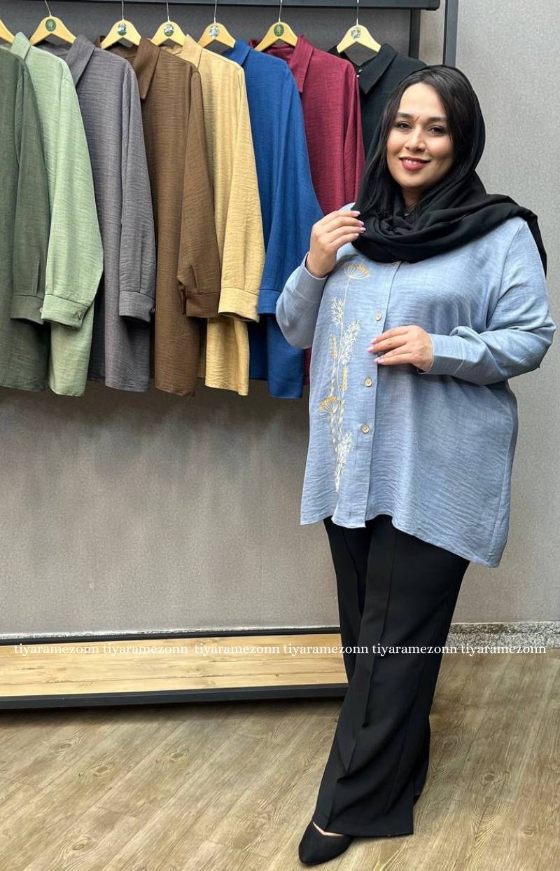 شومیزسایزبزرگ بغل گلدوزی قاصدک کد 218