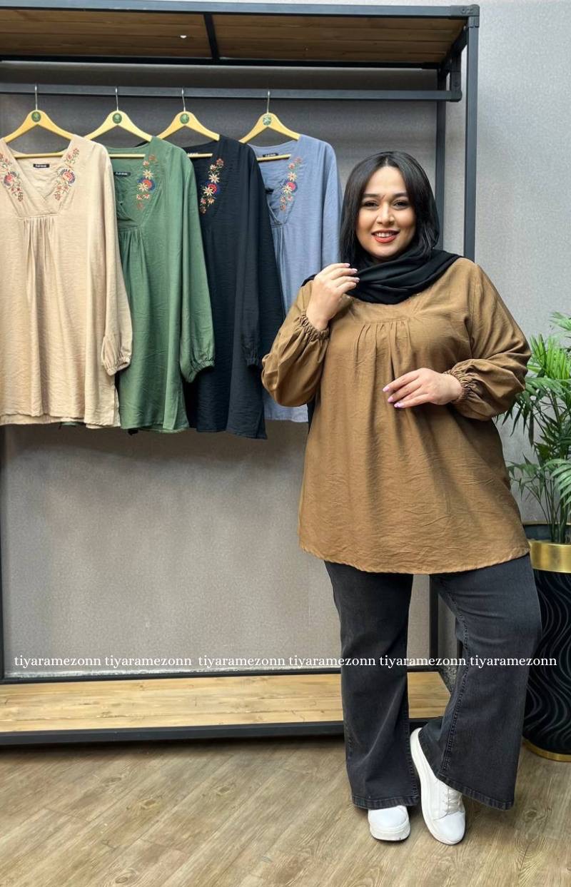 شومیزسایزبزرگ یقه هفت افرا کد 214