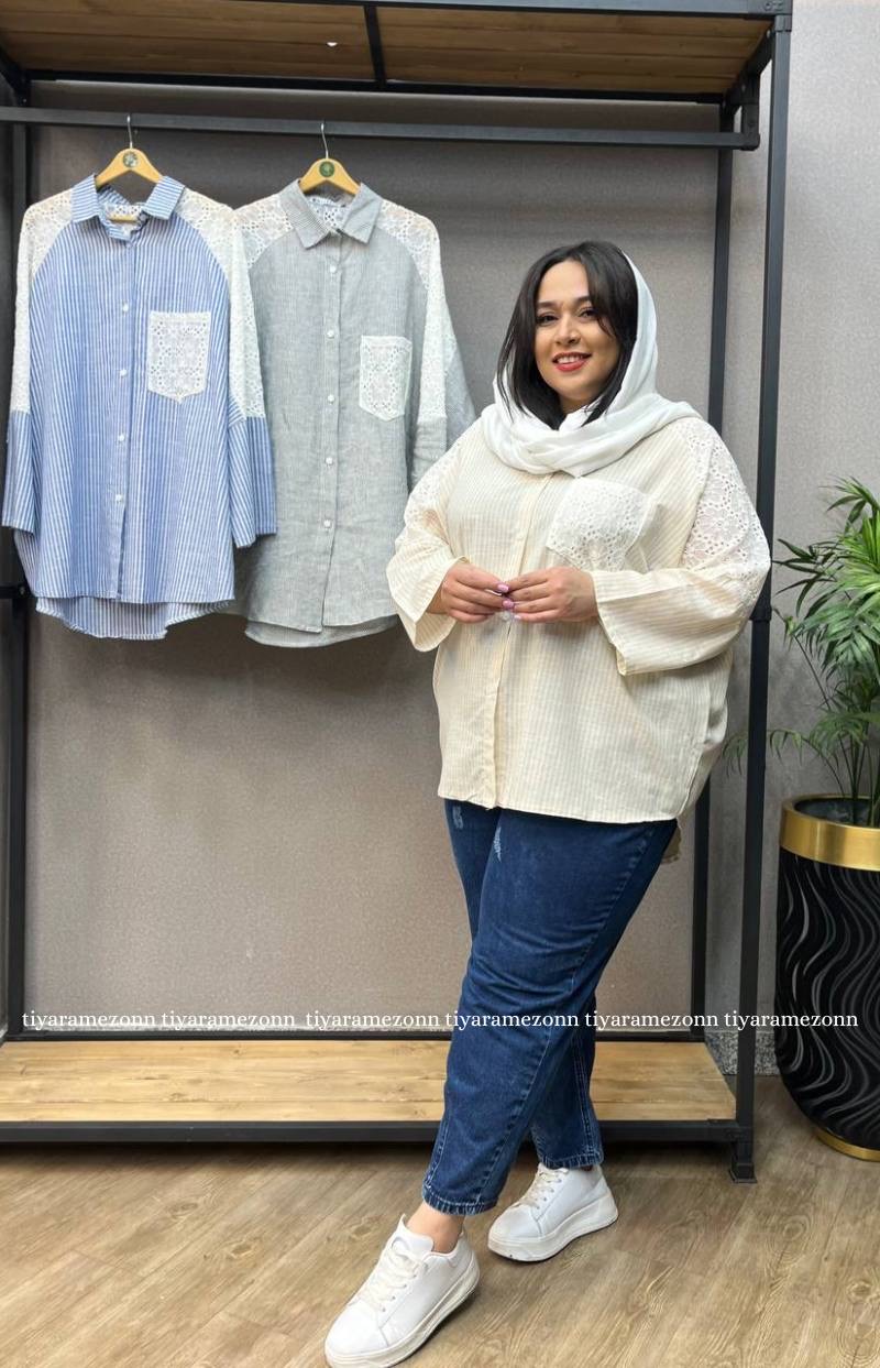 شومیزسایزبزرگ استین کیمونو کد226