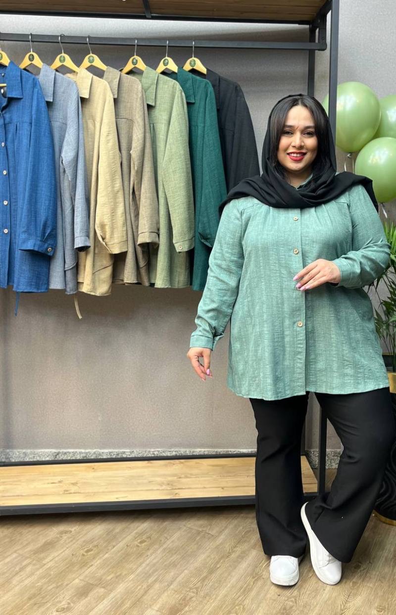 شومیز سایزبزرگ پشت گره کد 235