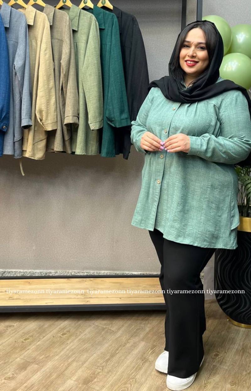 شومیز سایزبزرگ پشت گره کد 235