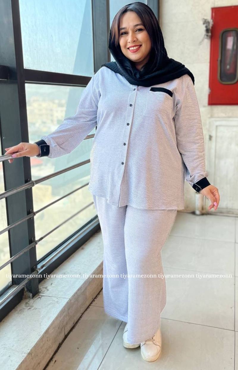 ست شومیز وشلوار سایزبزرگ رویال کد 238