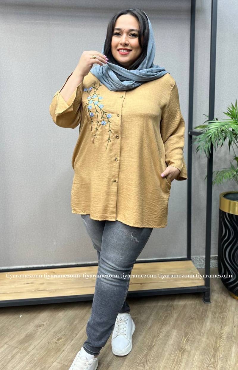 شومیز سایز بزرگ گل یخ کد 240