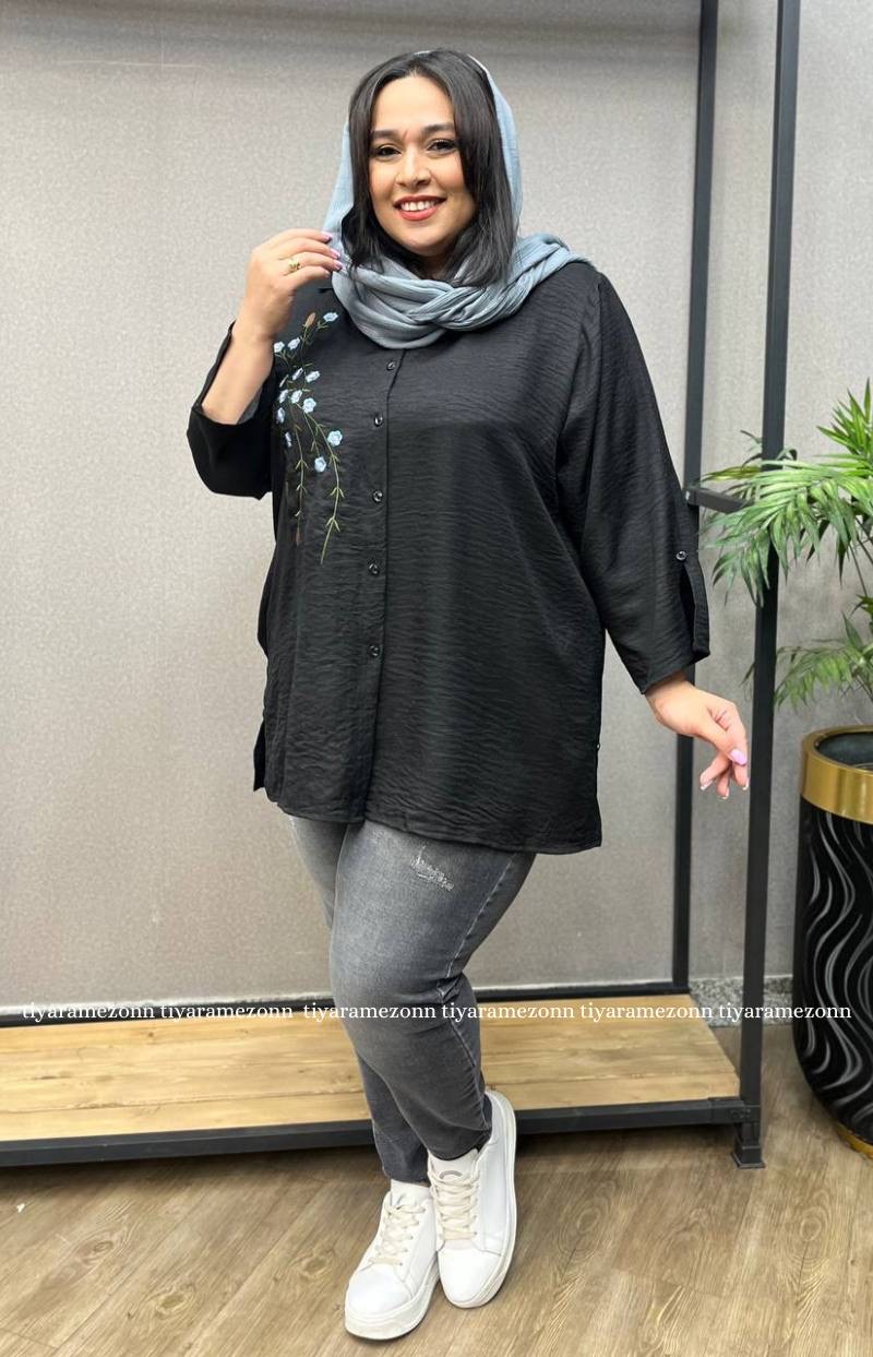 شومیز سایز بزرگ گل یخ کد 240