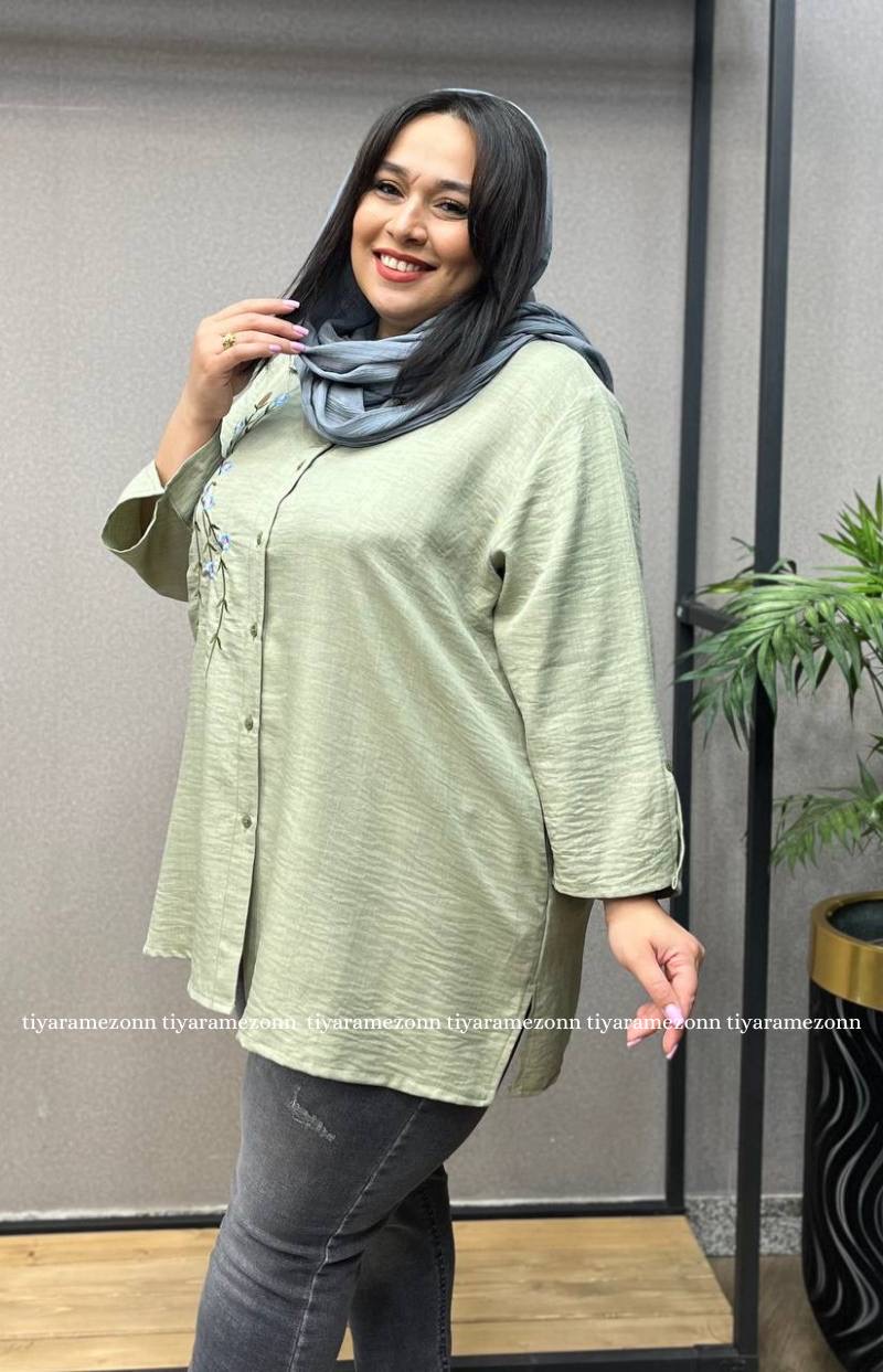شومیز سایز بزرگ گل یخ کد 240
