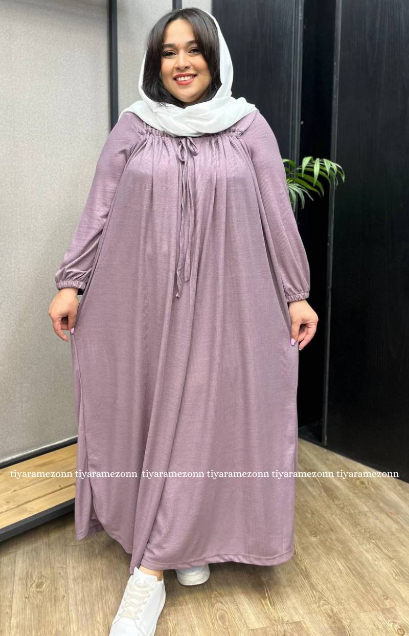پیراهن بلند سایزبزرگ یقه چین کد 241