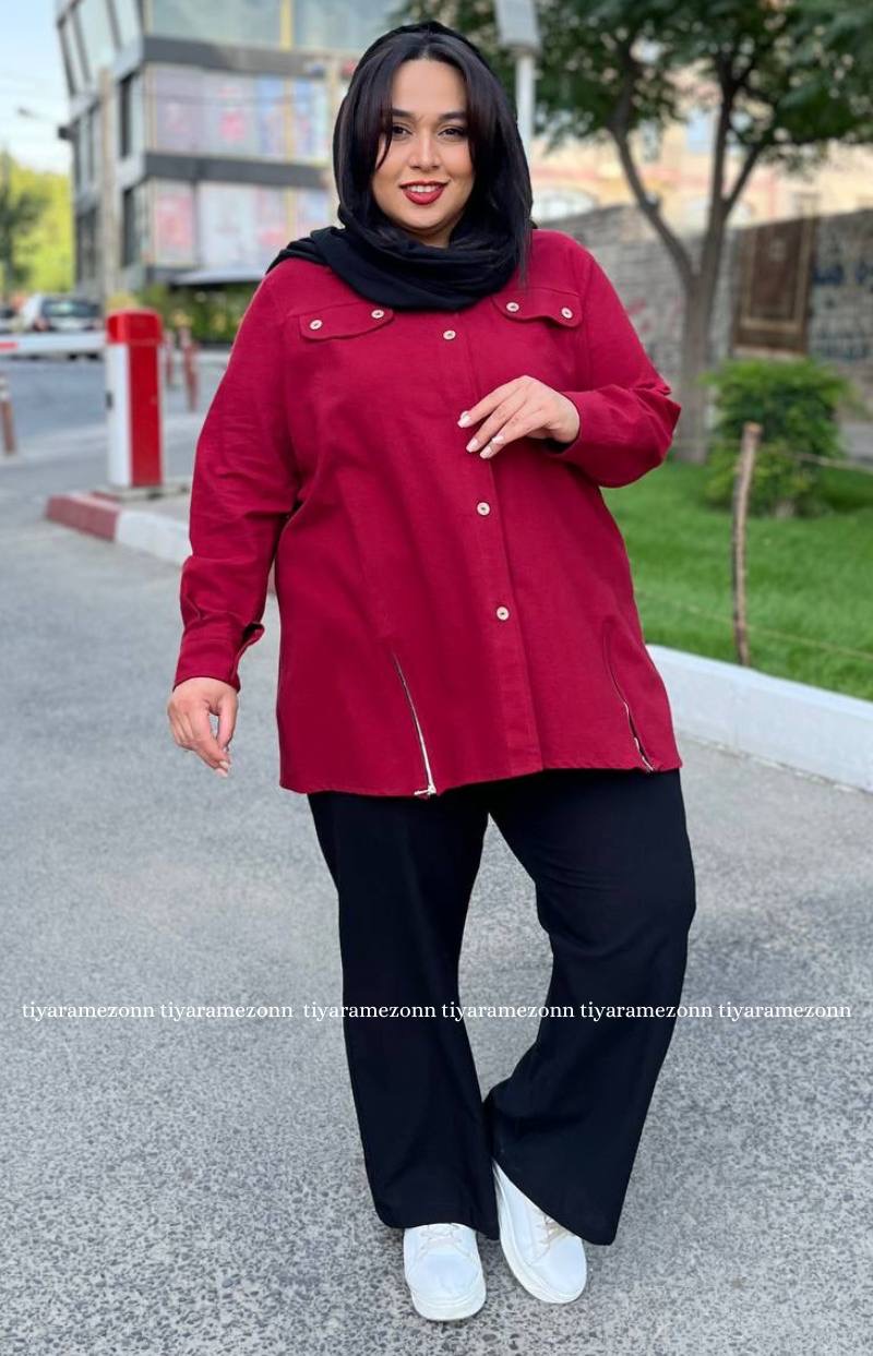 شومیز سایز بزرگ زیپ کد 250