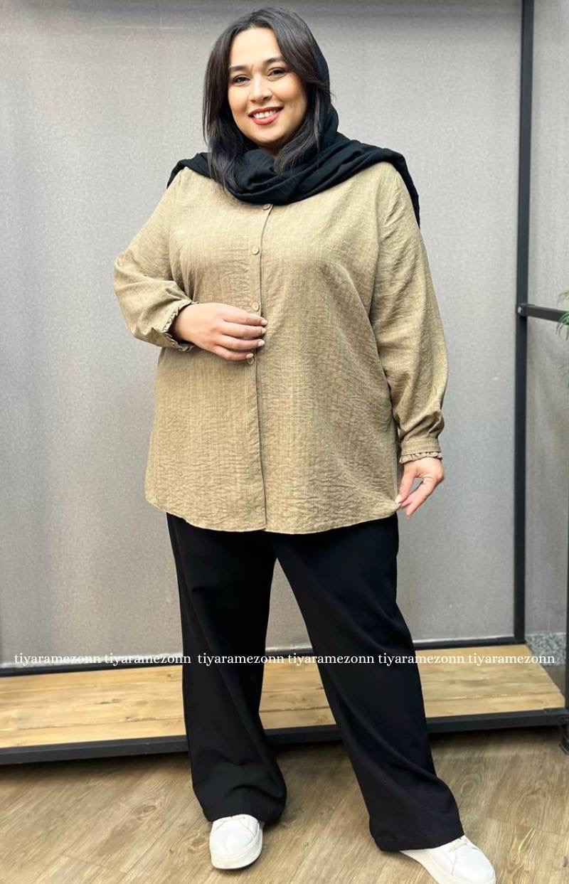شومیز سایز بزرگ مجلسی یقه ب ب کد 249