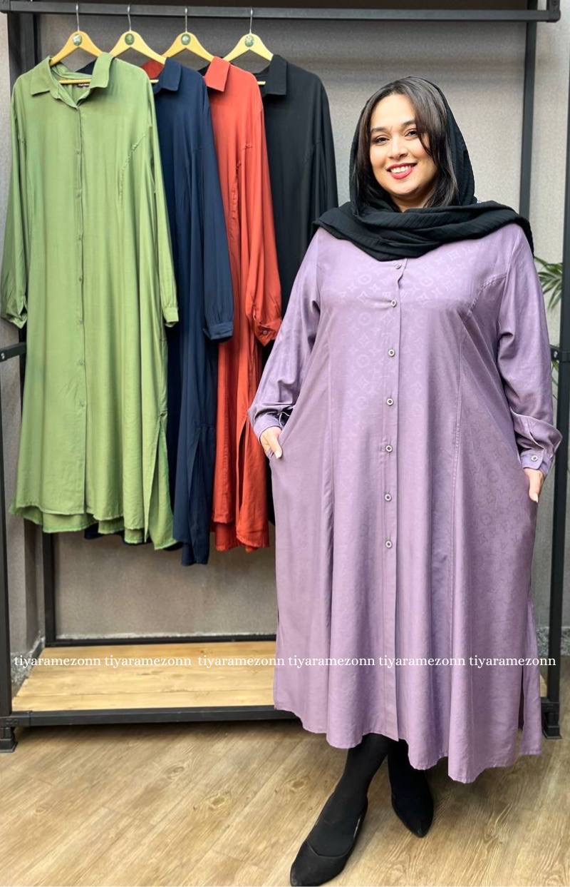 پیراهن سایز بزرگ پشت طبقه ای کد 256