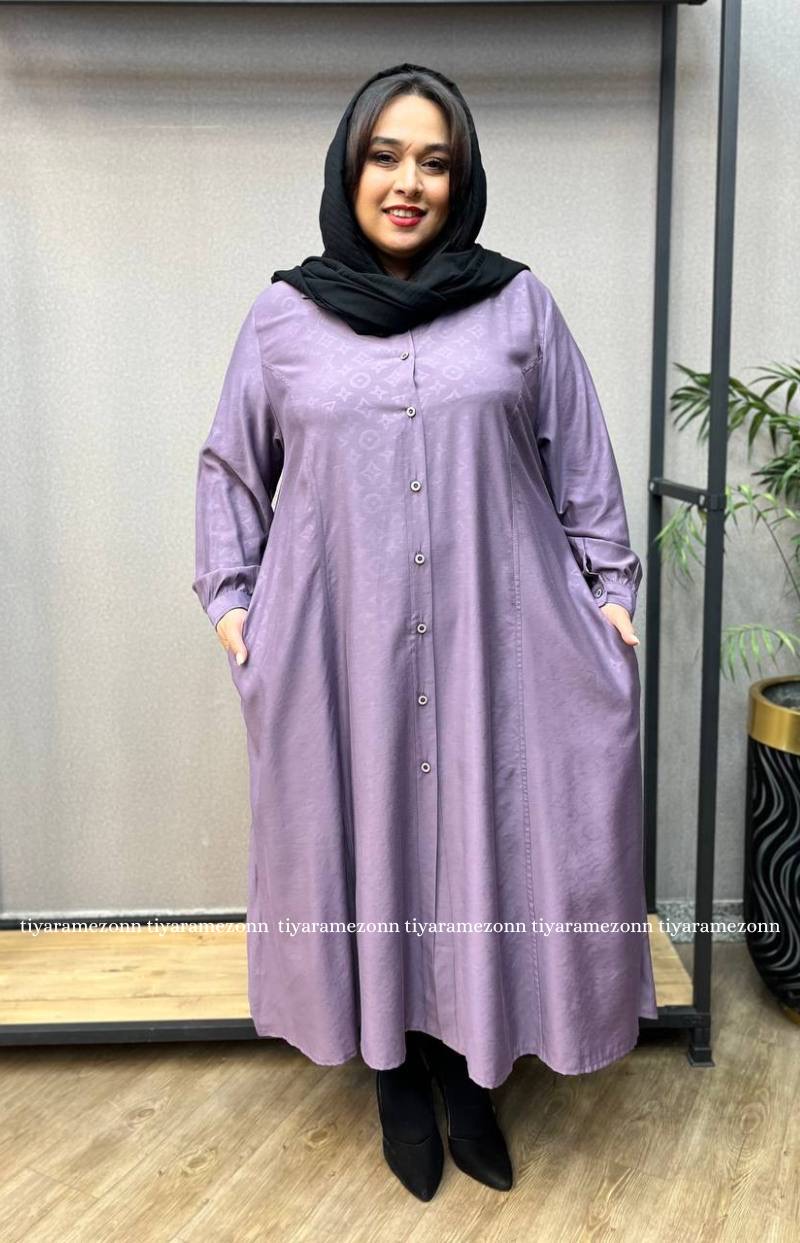 پیراهن سایز بزرگ پشت طبقه ای کد 256