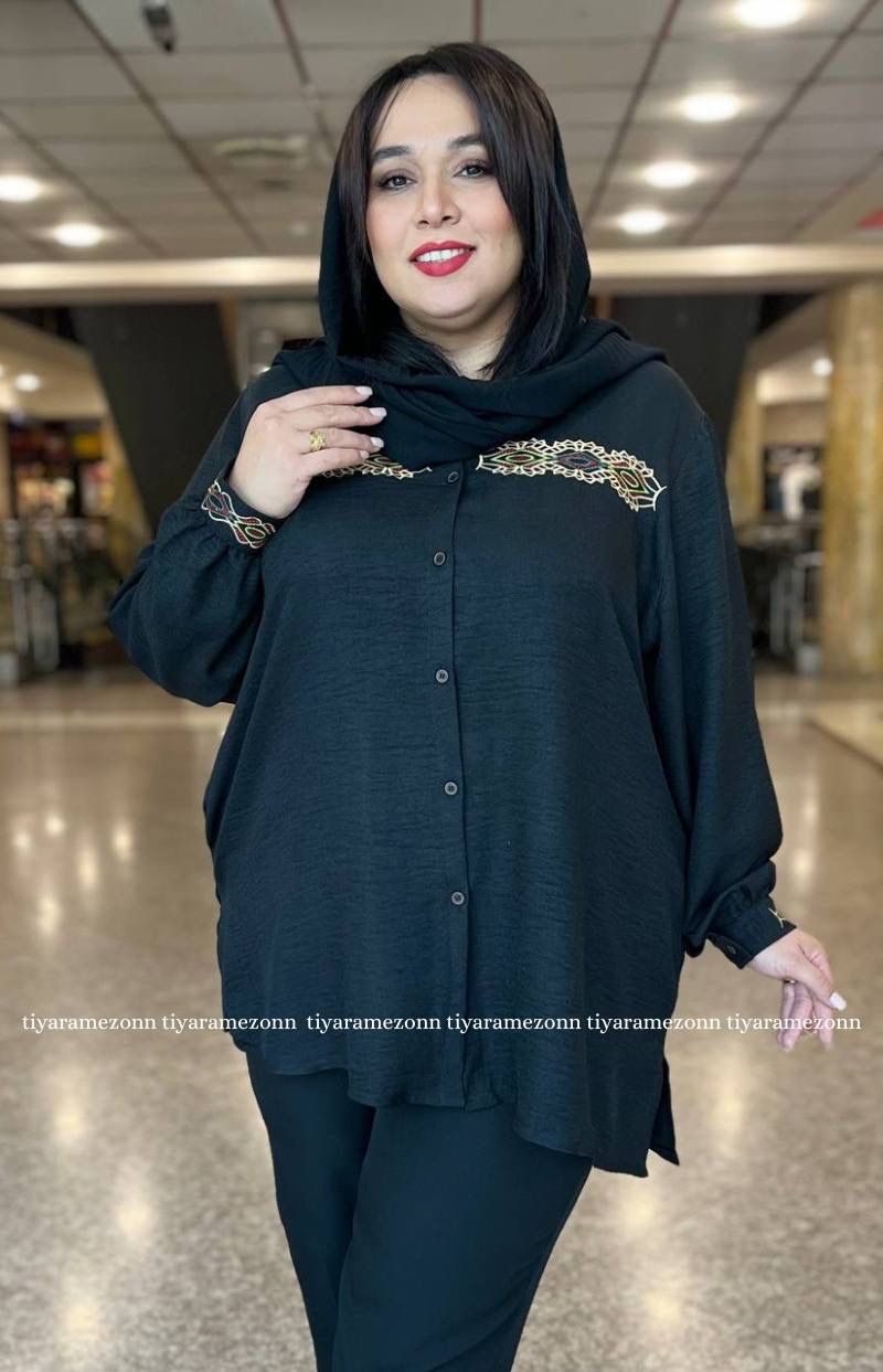 شومیز سایز بزرگ طرح لوزی کد 252