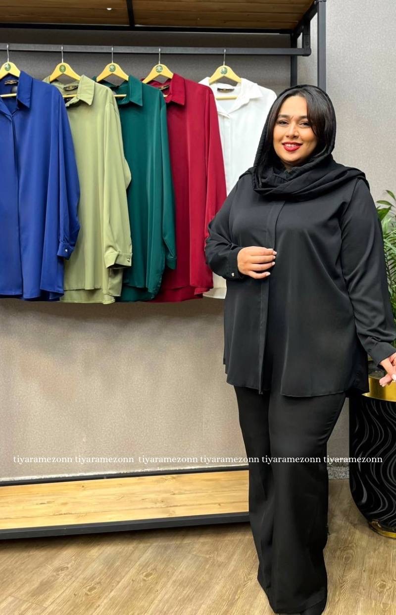 شومیز سایزبزرگ زیتون کد 247