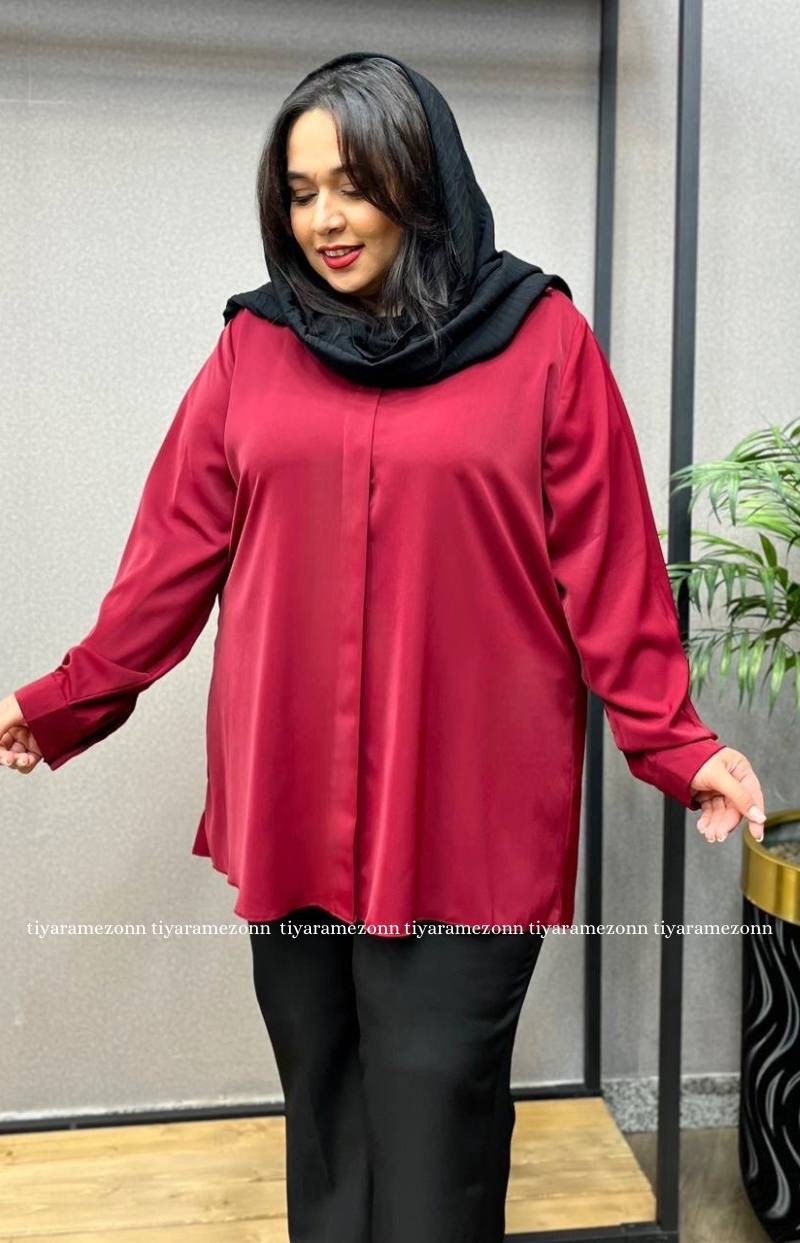 شومیز سایزبزرگ زیتون کد 247