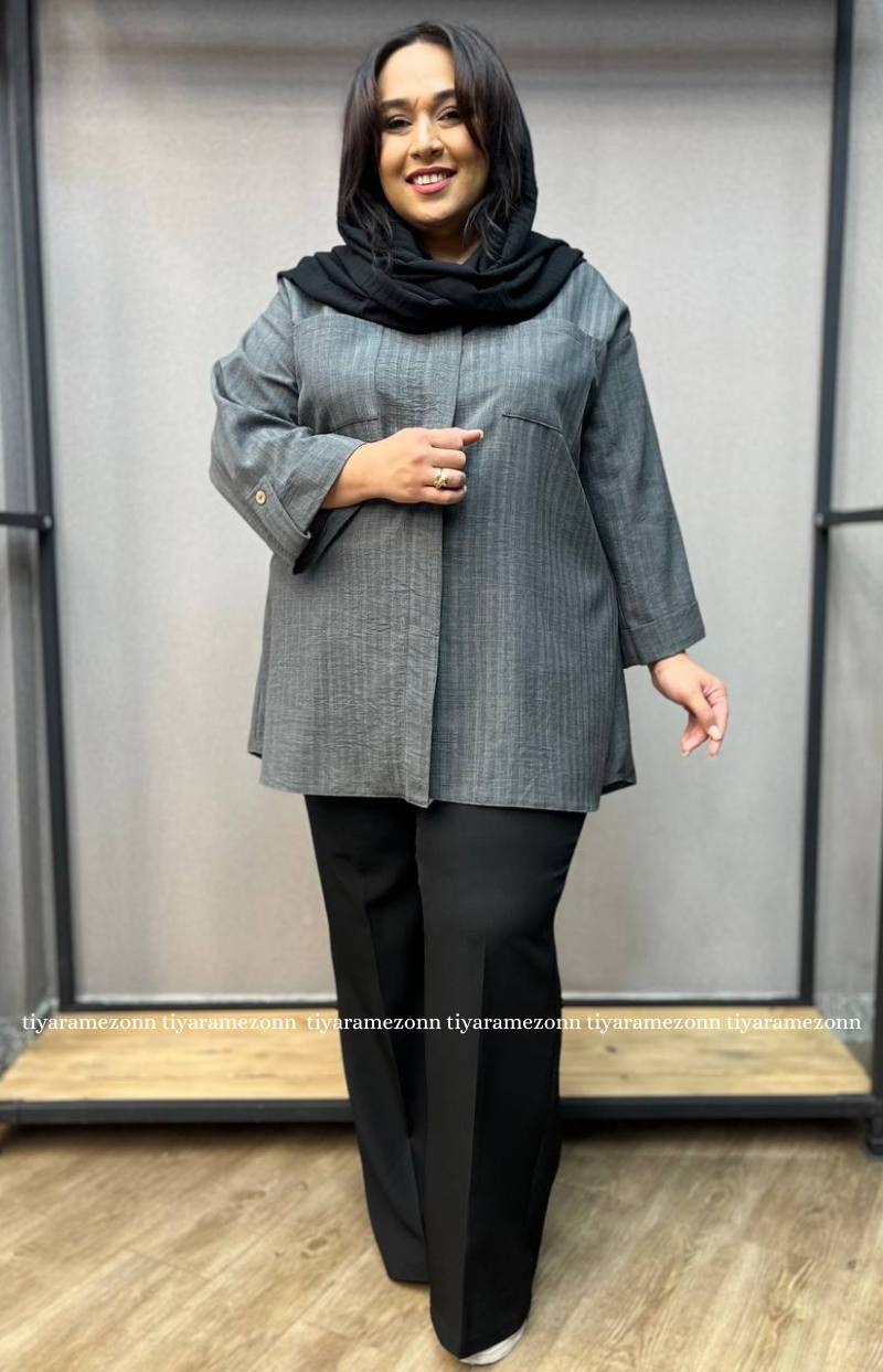 شومیزمانتویی سایزبزرگ پشت دکمه کد 261